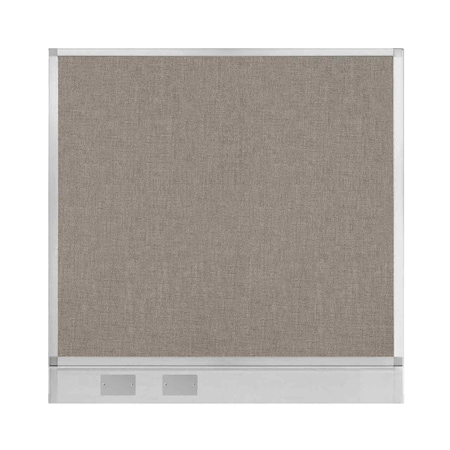 Versare Hush Panel Configurable Cubicle Partition 4' x 4' Warm Pebble Fabric W/ Cable Channel 1812536